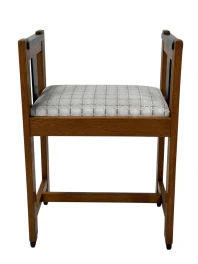 1920s Art Deco Modernist Stool by Jan Brunott, Oak & Velvet